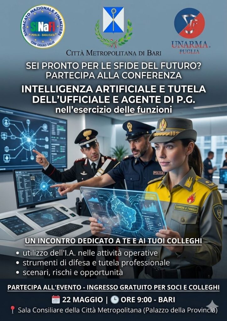 IA E TUTELA DELL'UFFICIALE E AGENTE DI PG EVENTO