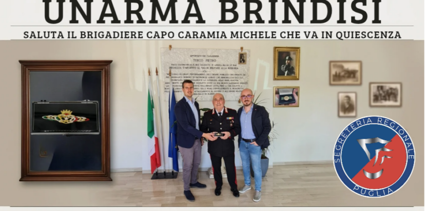 Unarma omaggia il socio Brigadiere Capo Michele Caramia prossimo al congedo